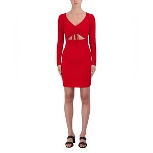 BCBG Paris Rib Knit Mini Dress Red